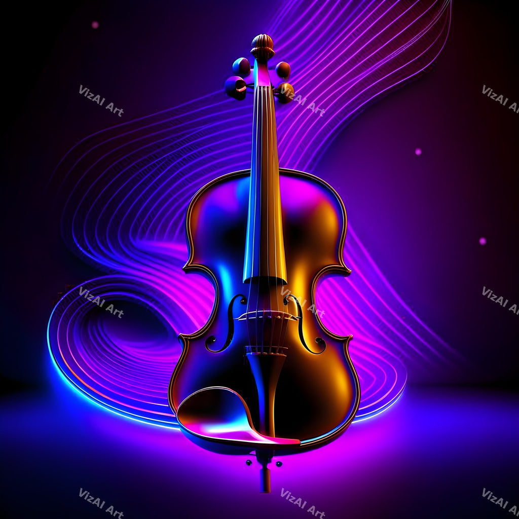 Neon Violin Art — print 10
