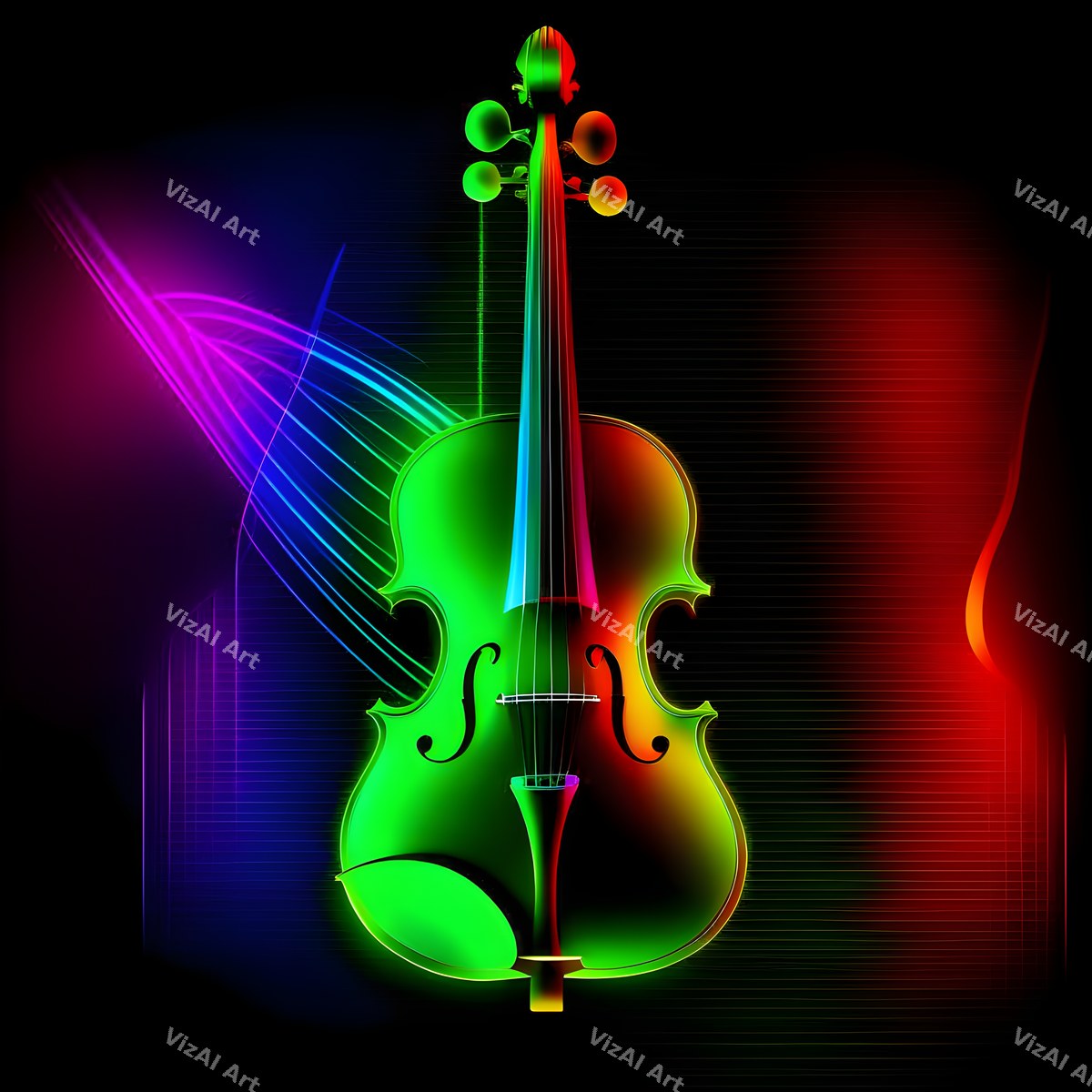Neon Violin Art — print 11