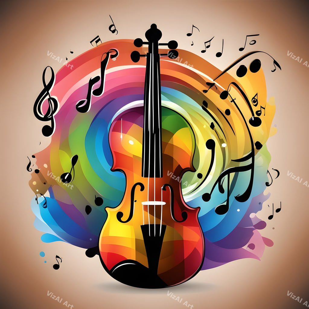 Rainbow Paint Violin Art — print 4