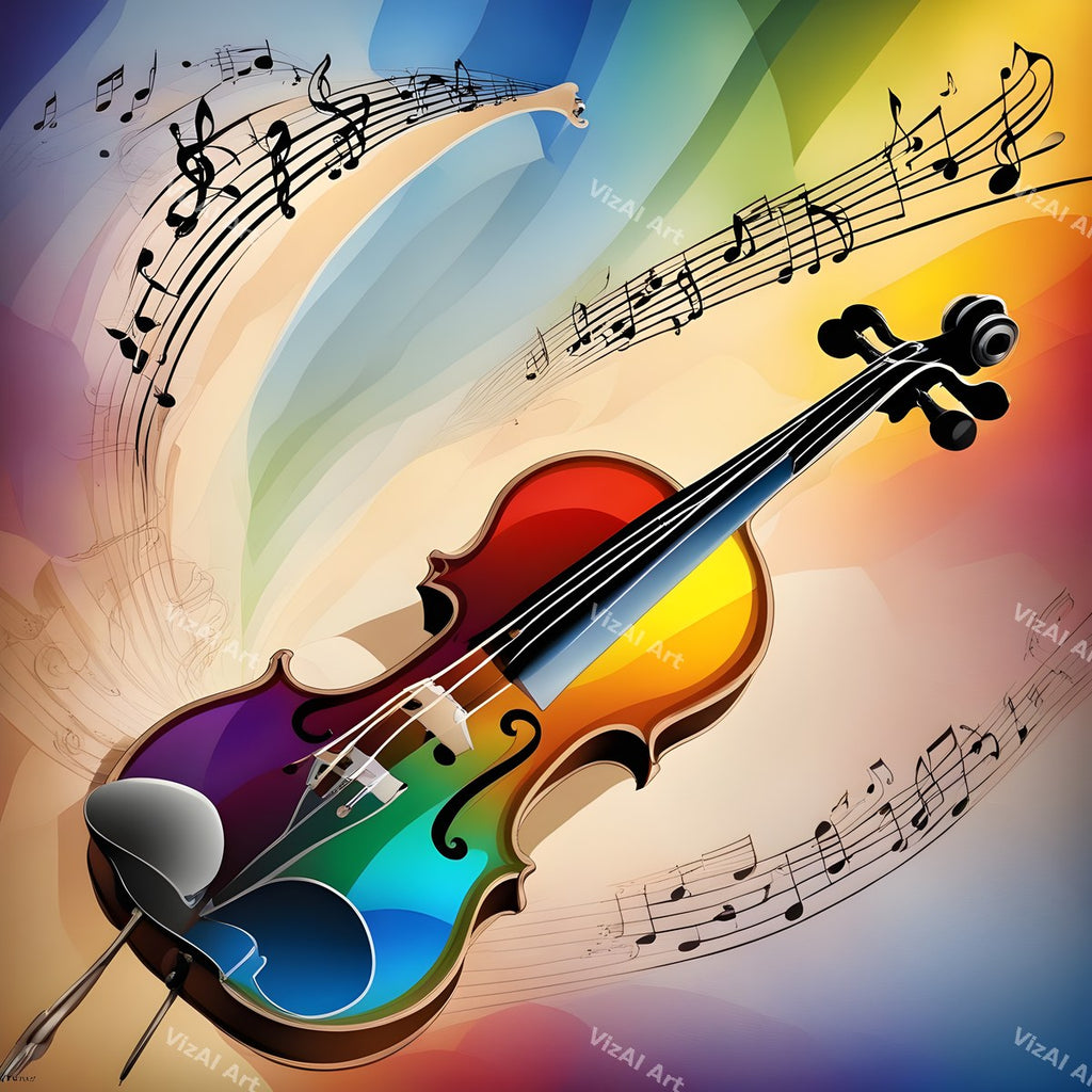 Rainbow Paint Violin Art — print 6