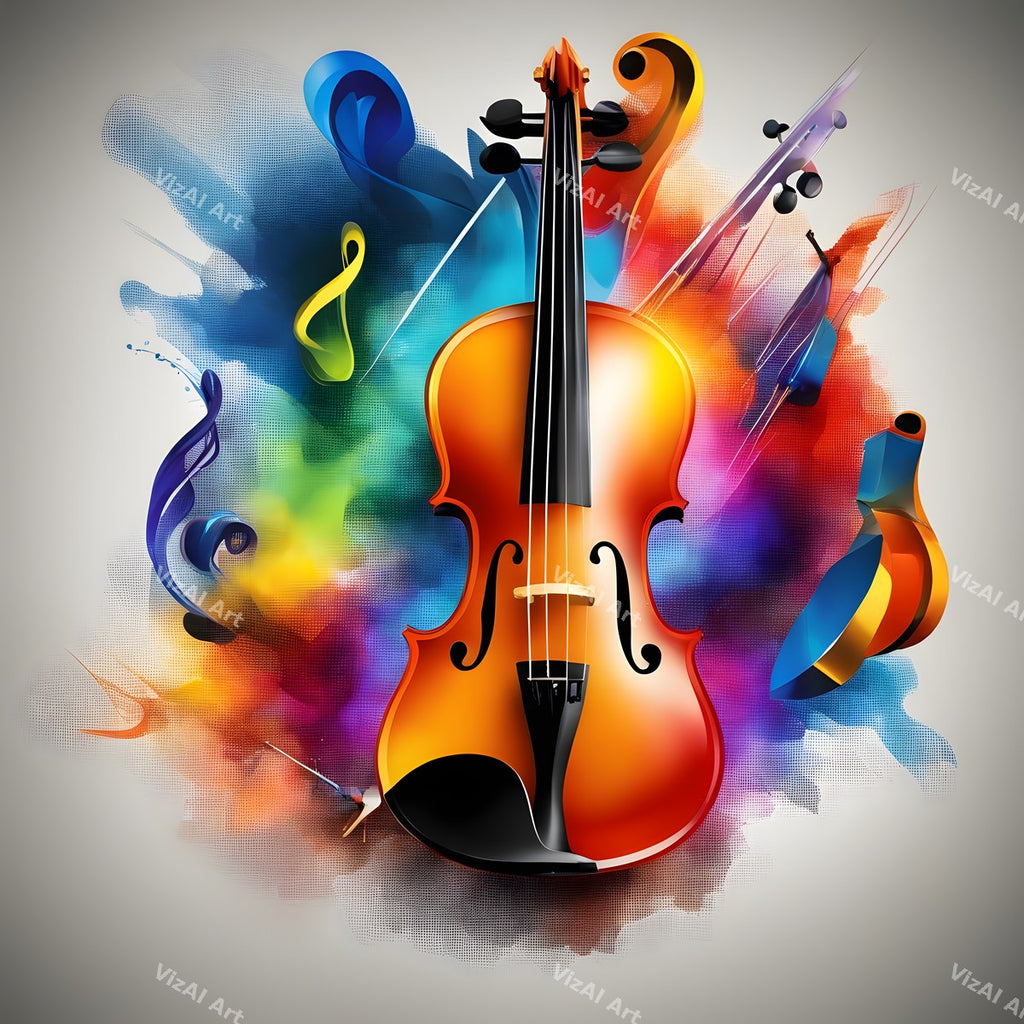 Rainbow Paint Violin Art — print 9
