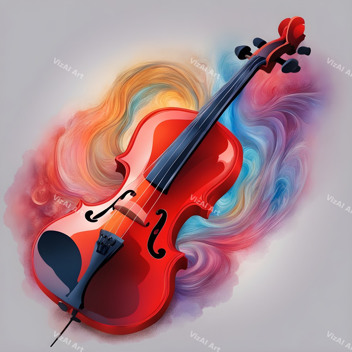 Rainbow Paint Violin Art — print 10