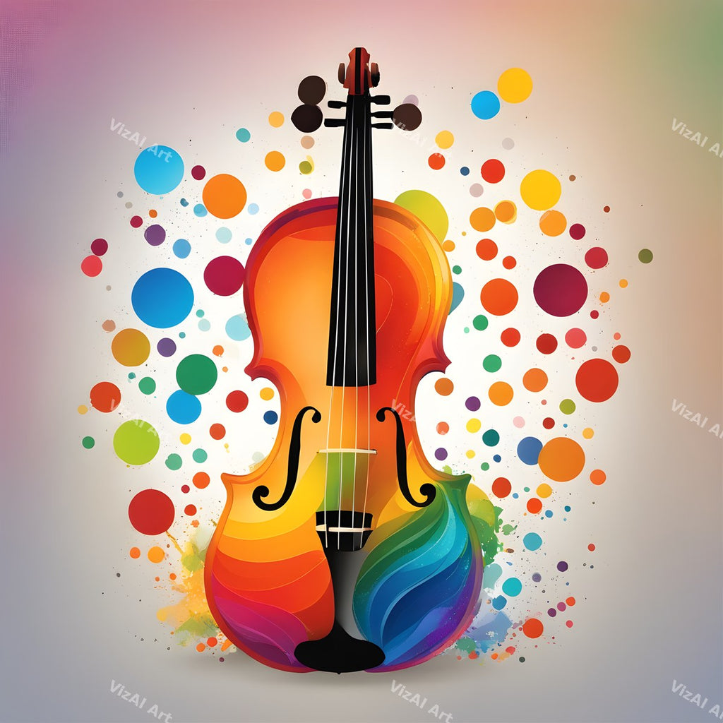 Rainbow Paint Violin Art — print 11