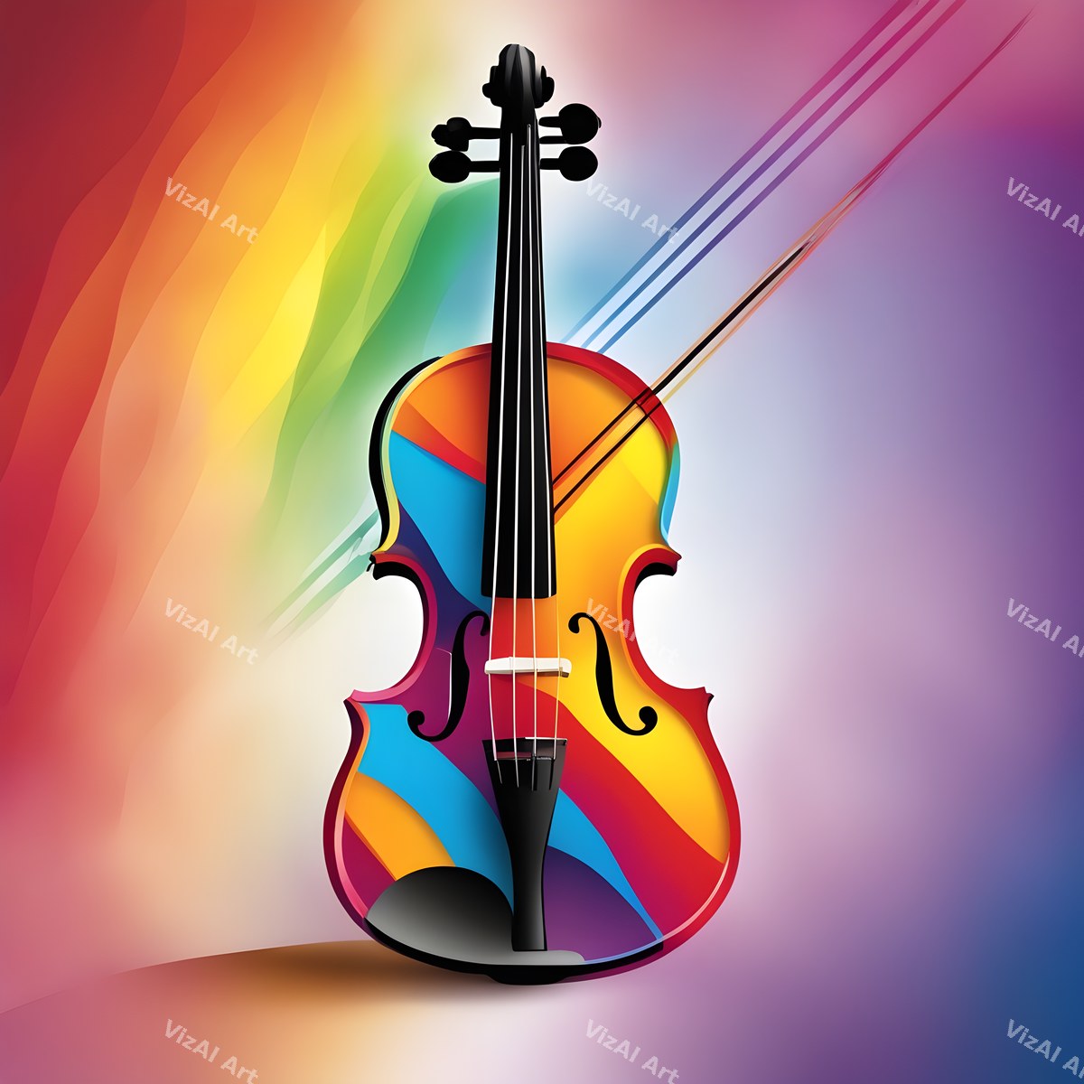 Pastel Swirl Violin Art — print 1