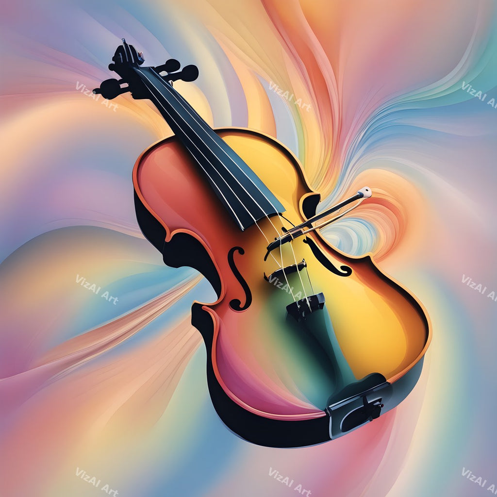 Pastel Swirl Violin Art — print 2