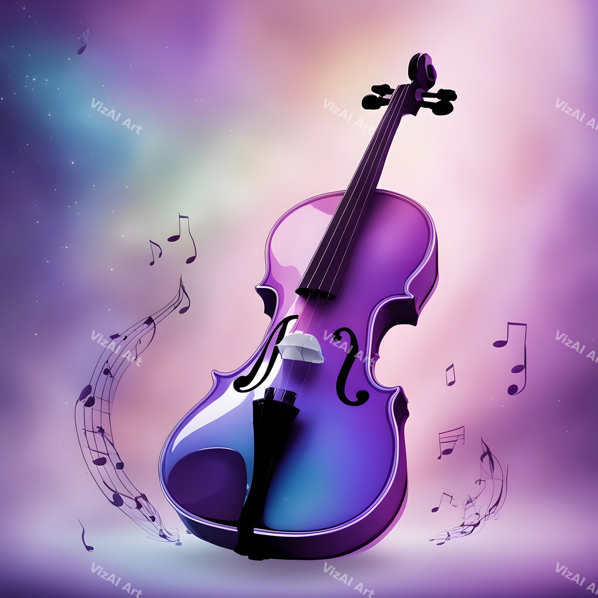 Pastel Swirl Violin Art — print 4
