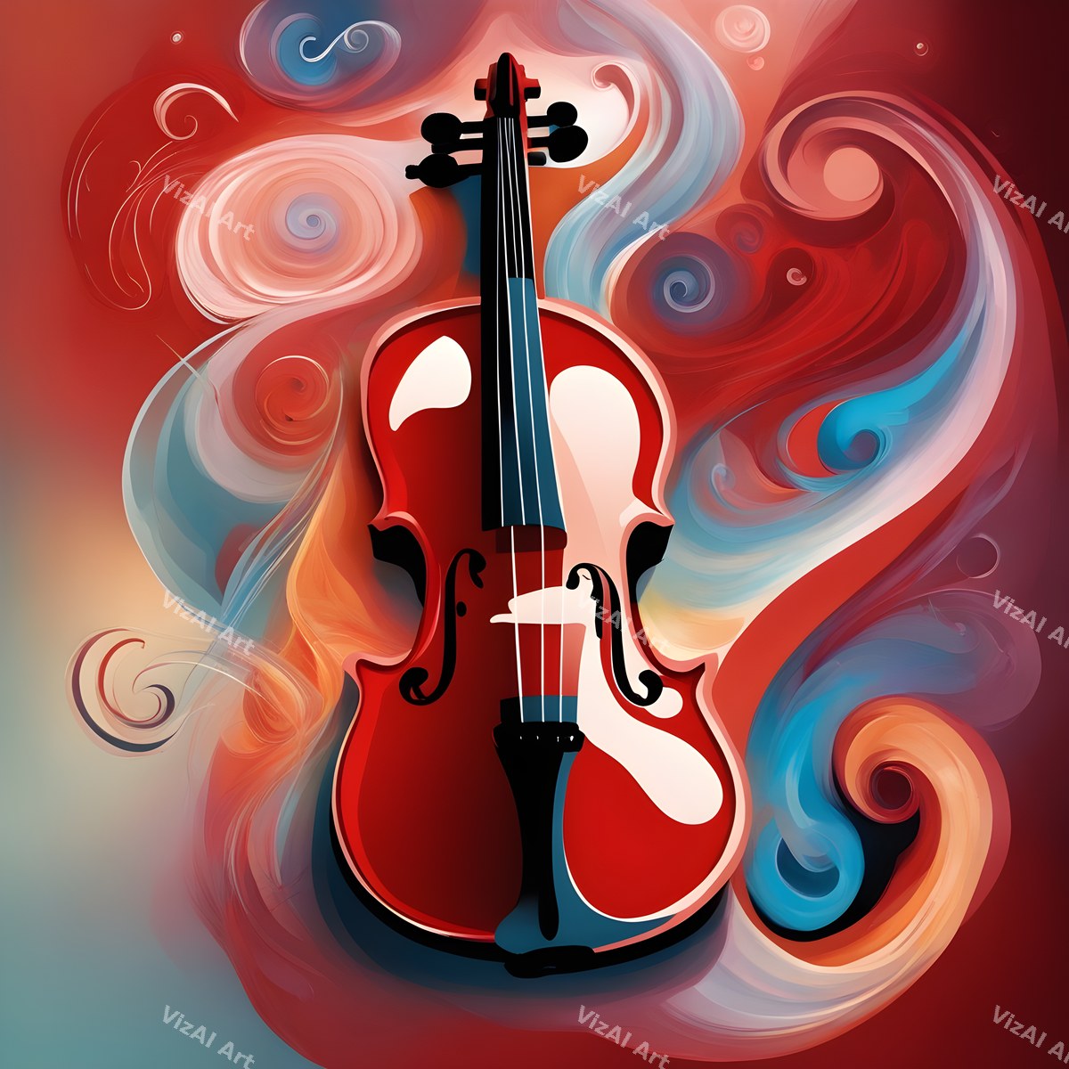 Pastel Swirl Violin Art — print 7