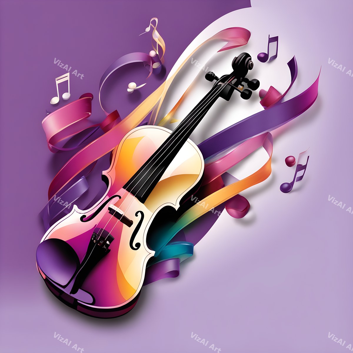 Pastel Swirl Violin Art — print 9