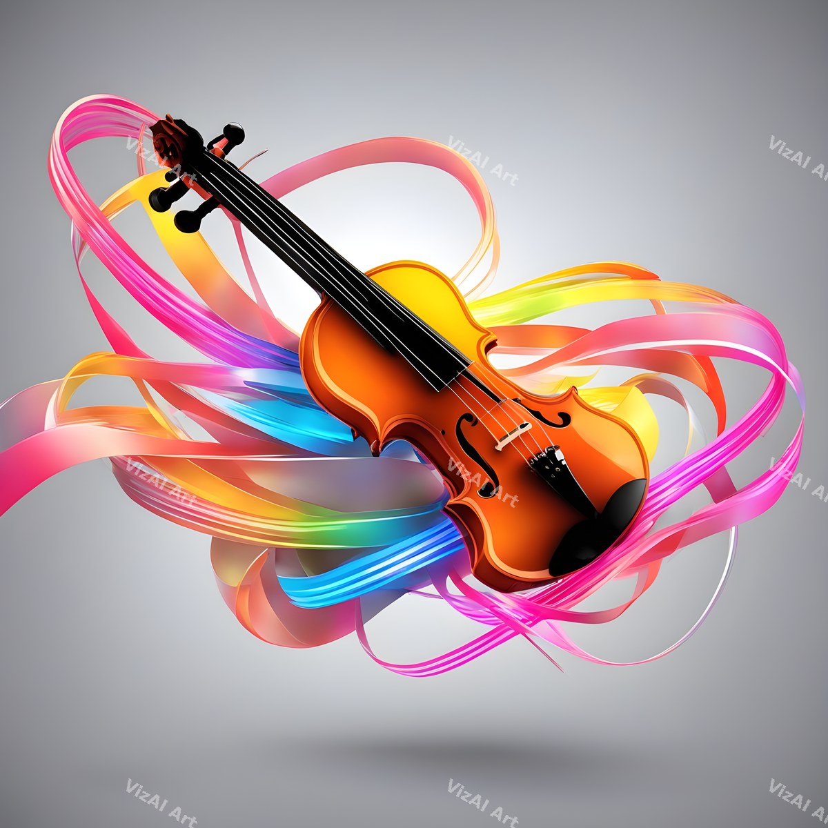 Pastel Swirl Violin Art — print 11