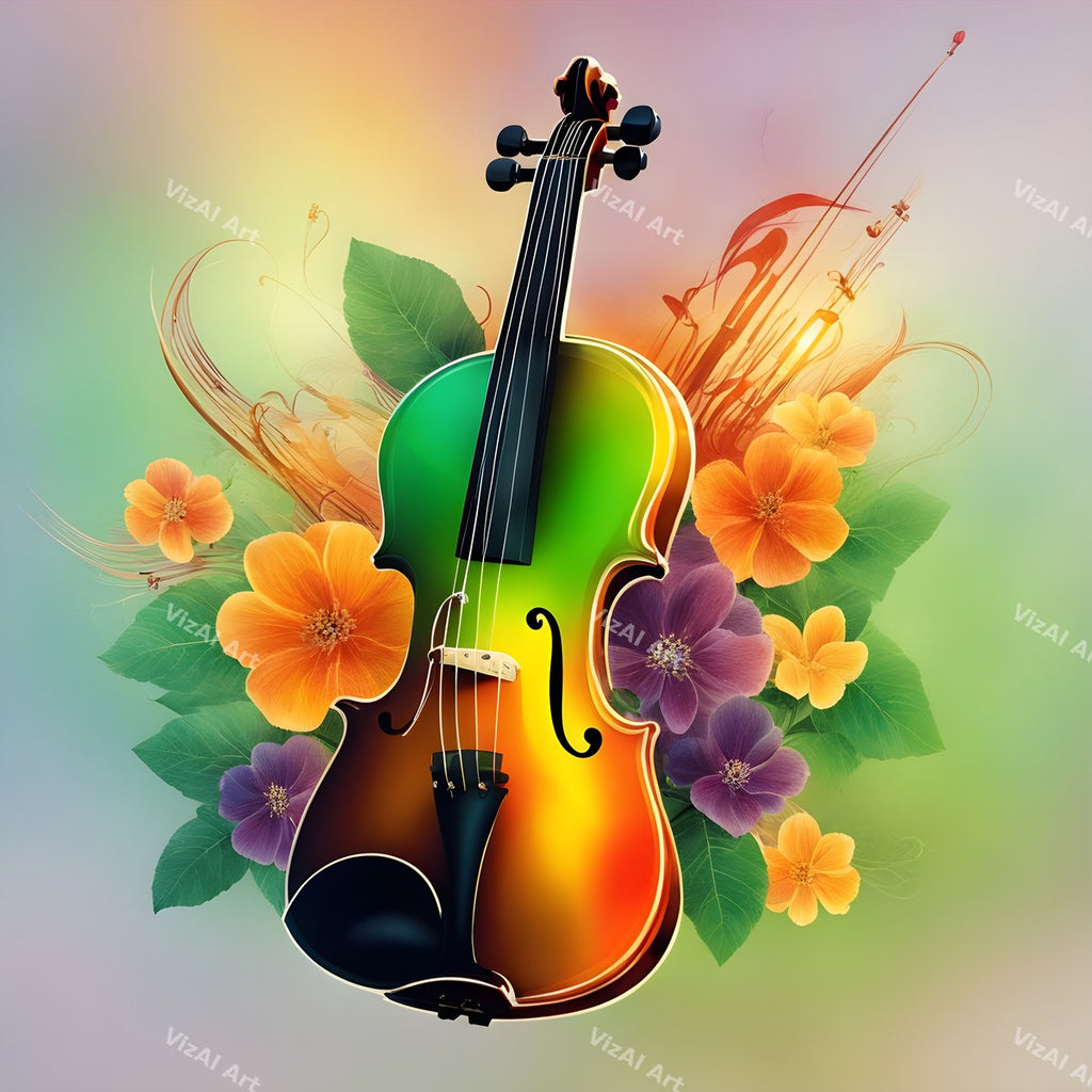 Butterfly & Bloom Violin Art — print 2