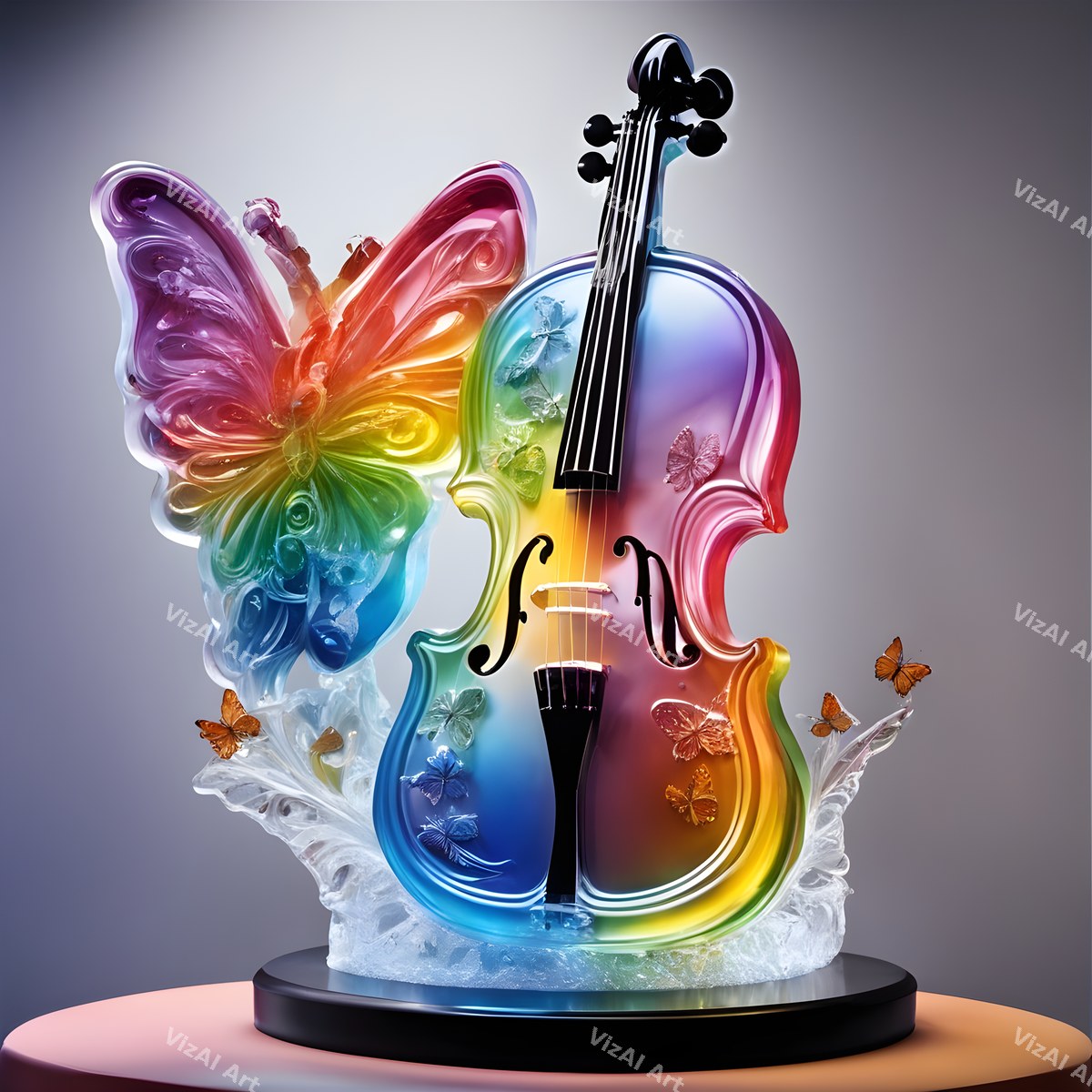 Butterfly & Bloom Violin Art — print 4
