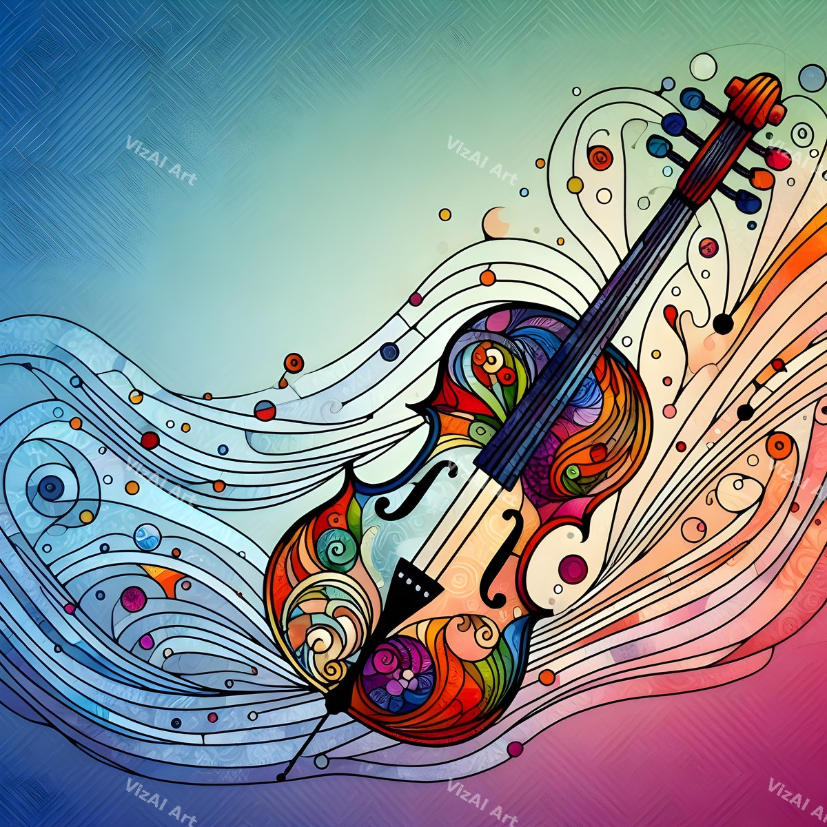 Butterfly & Bloom Violin Art — print 6