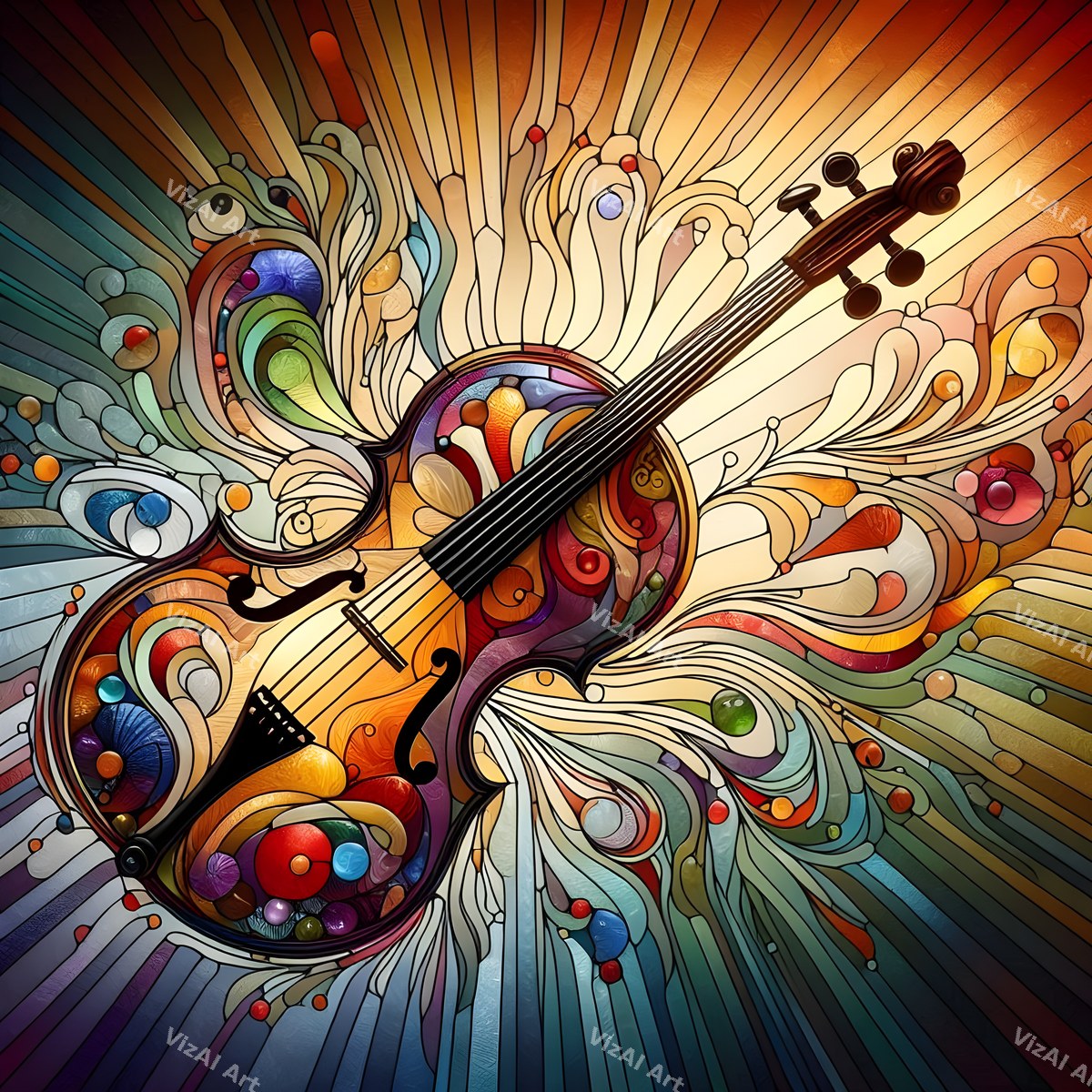 Butterfly & Bloom Violin Art — print 7