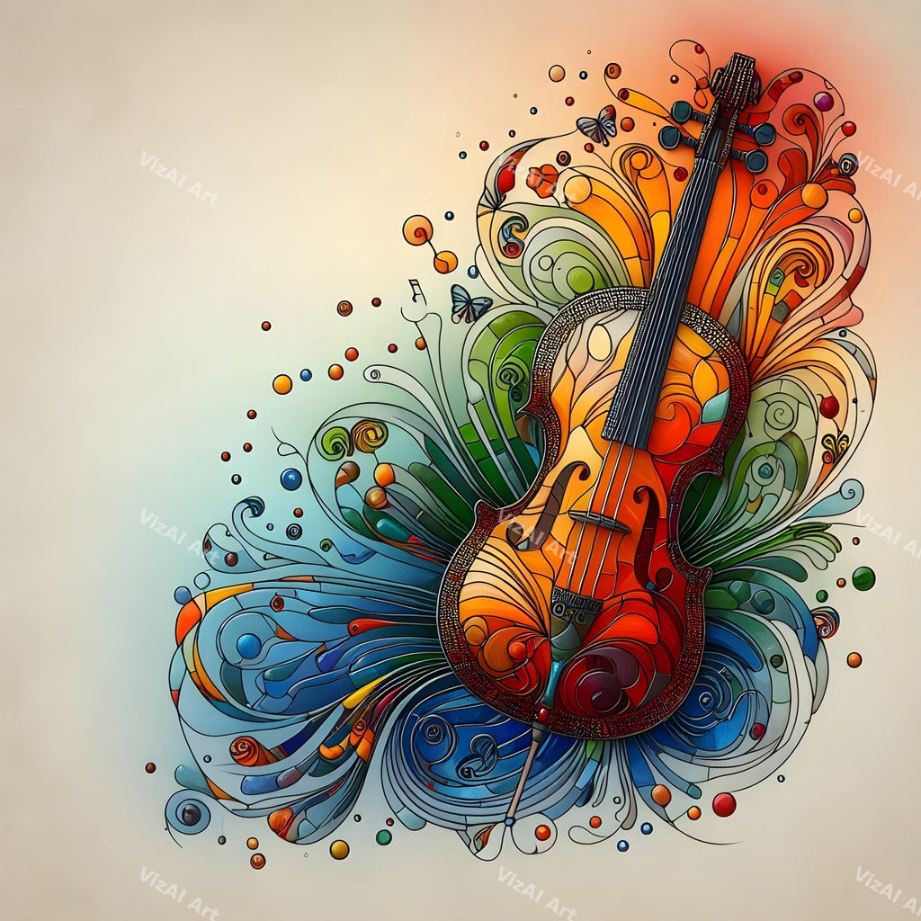 Butterfly & Bloom Violin Art — print 8