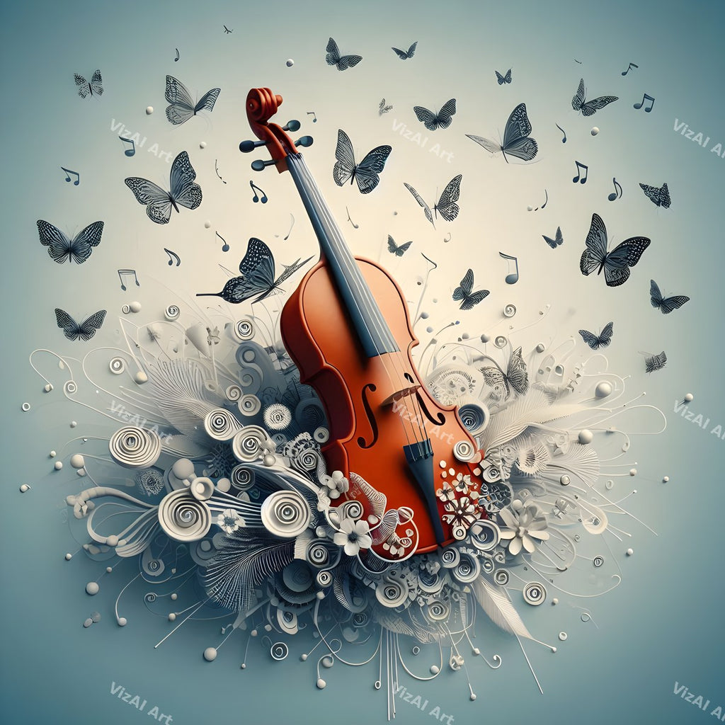 Butterfly & Bloom Violin Art — print 11