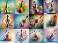Butterfly & Bloom Violin Art — 12 Printable Prints