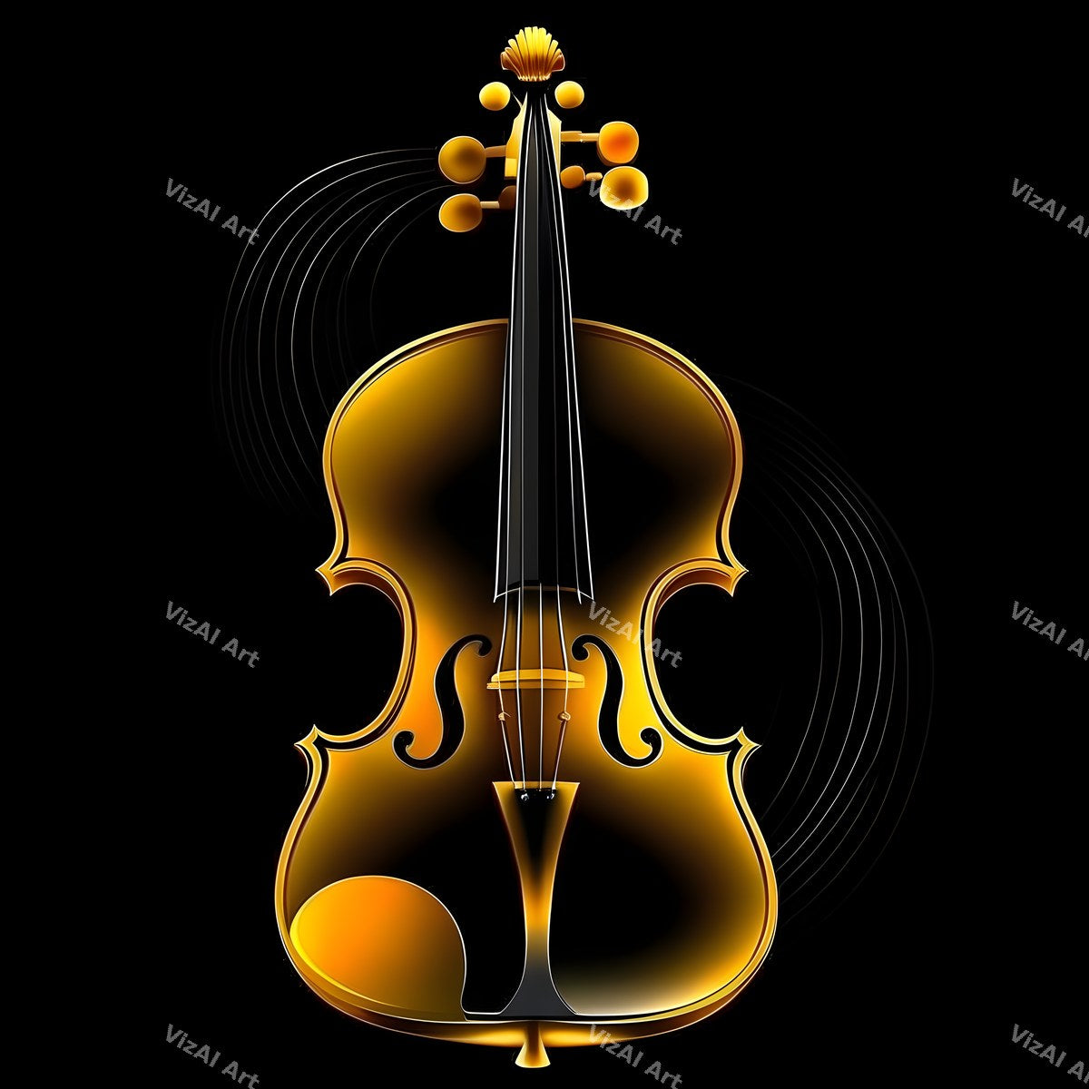 Fire & Gold Violin Art — print 1