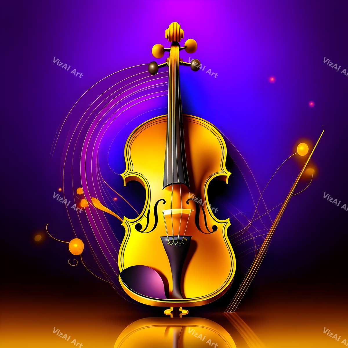 Fire & Gold Violin Art — print 4