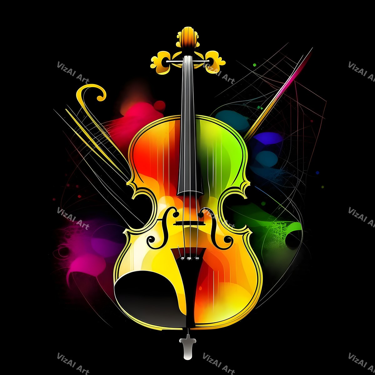 Fire & Gold Violin Art — print 10