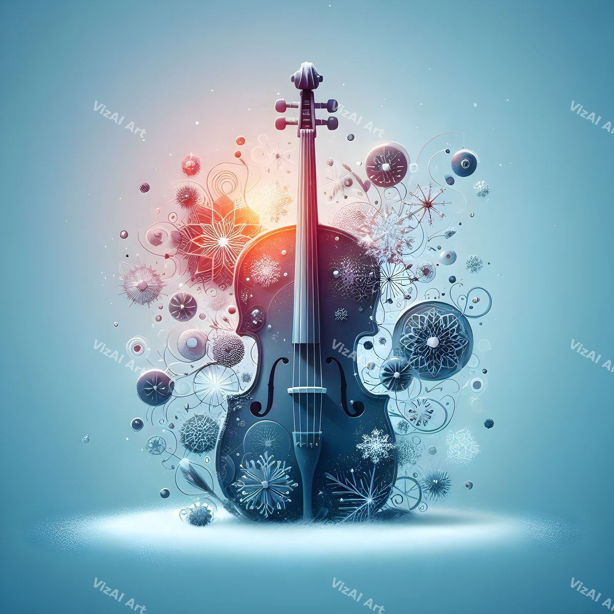 Crystal & Silver Violin Art — print 1