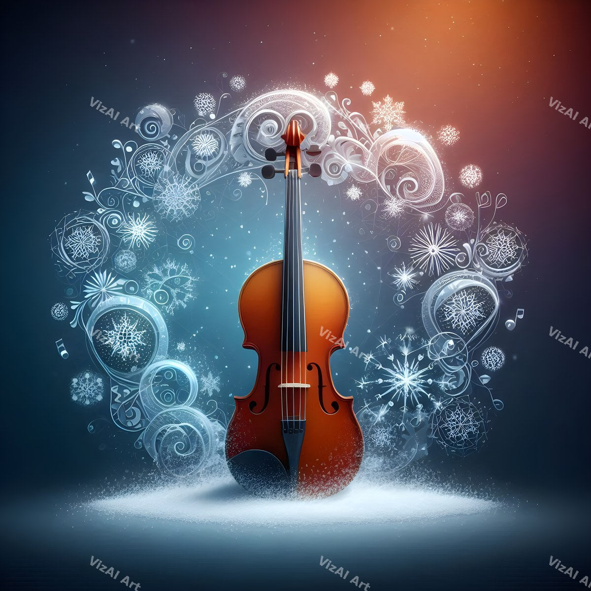 Crystal & Silver Violin Art — print 2