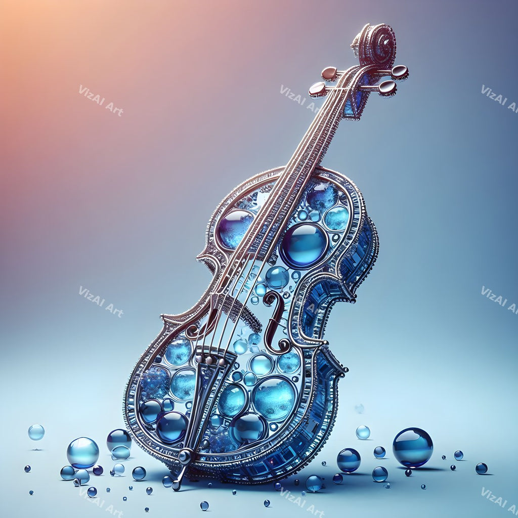 Crystal & Silver Violin Art — print 3