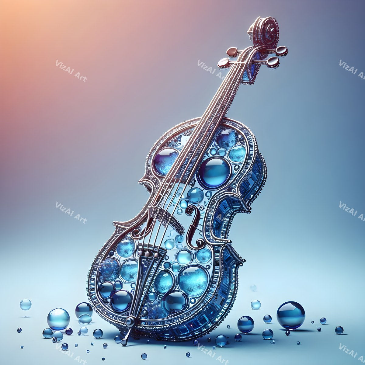 Crystal & Silver Violin Art — print 3