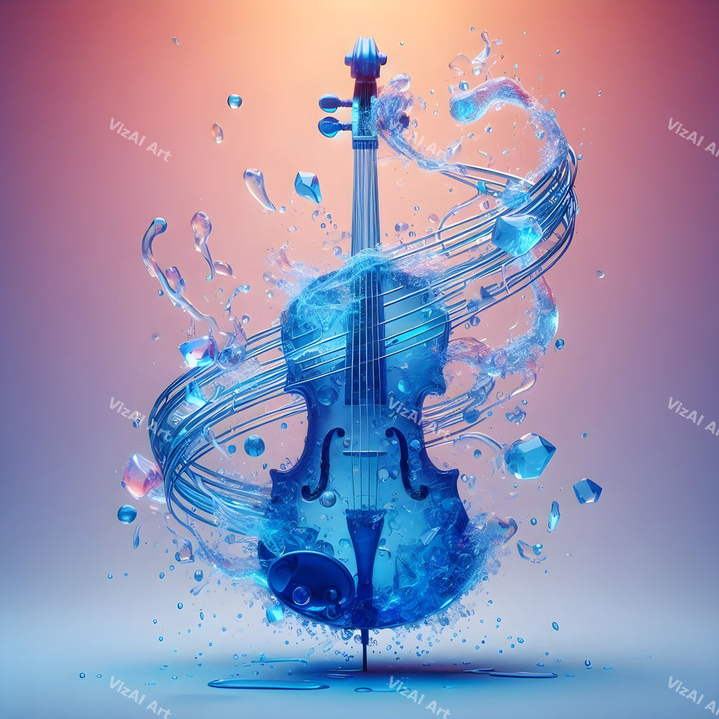 Crystal & Silver Violin Art — print 5