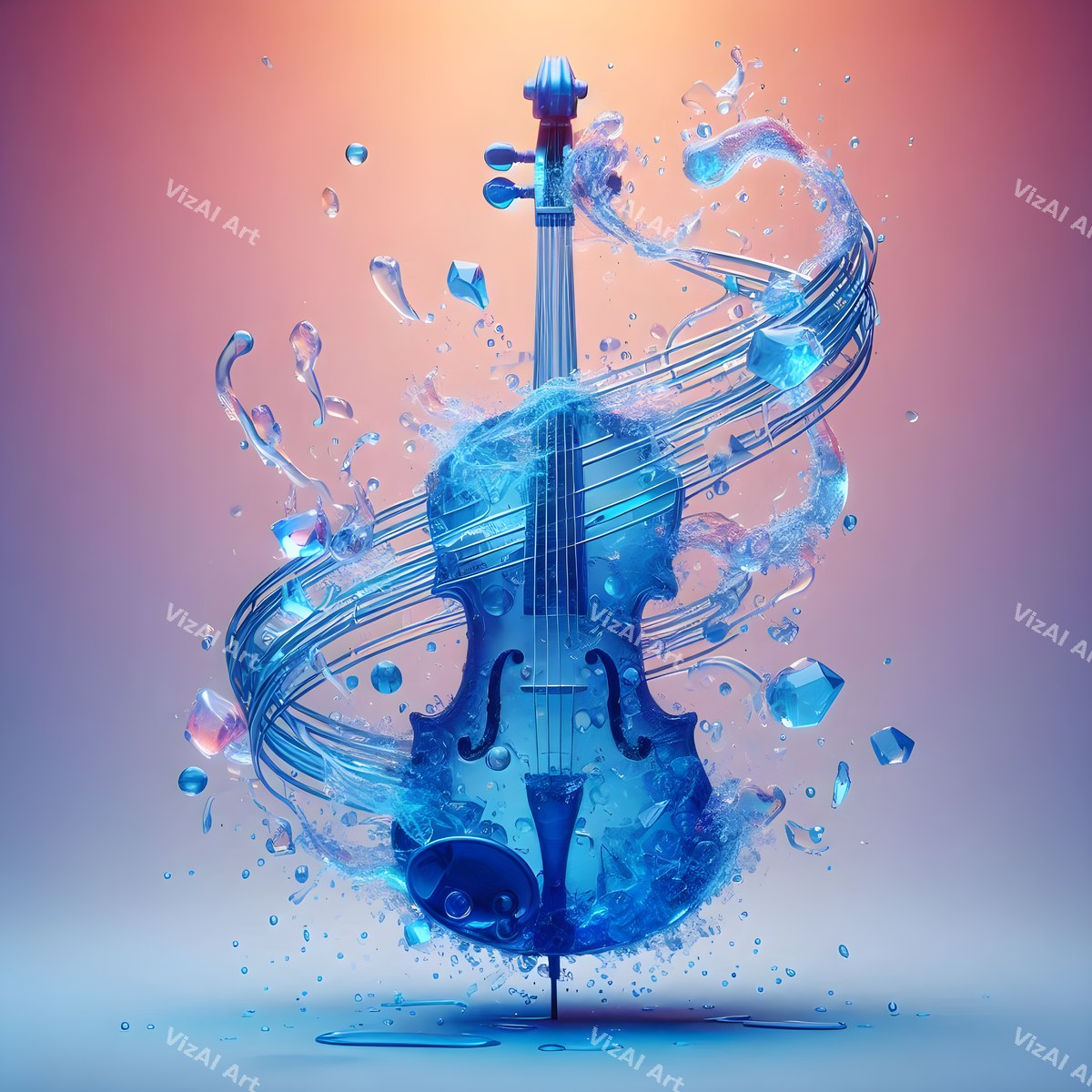 Crystal & Silver Violin Art — print 5