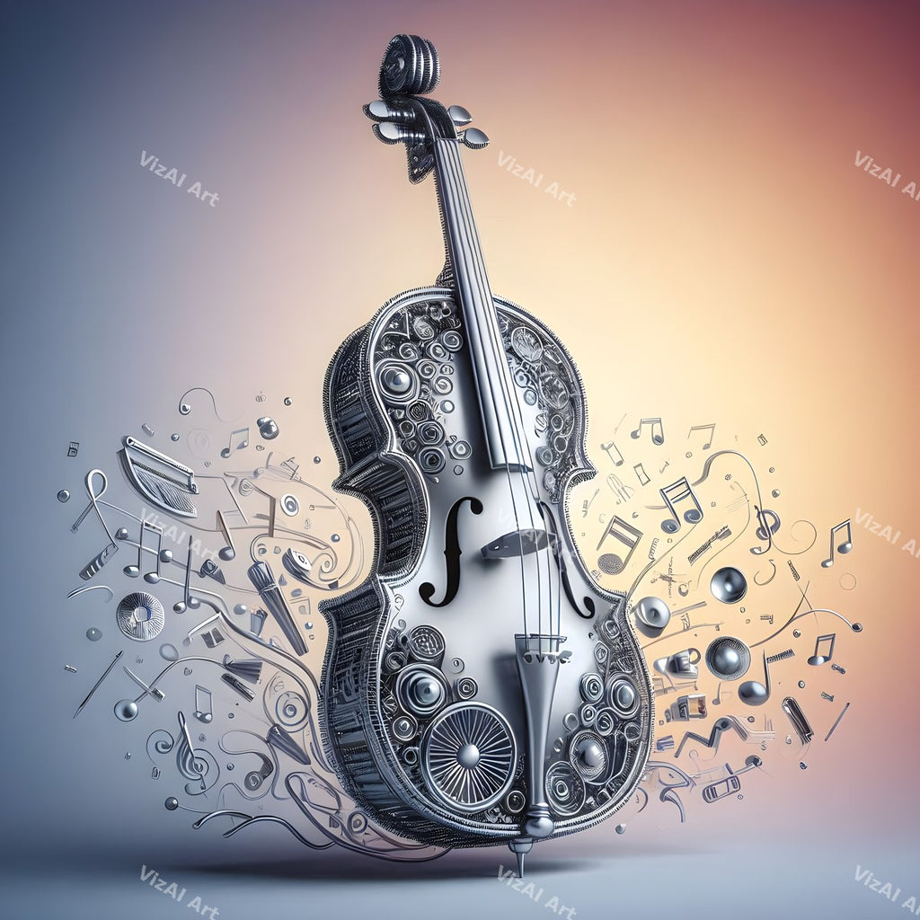 Crystal & Silver Violin Art — print 8