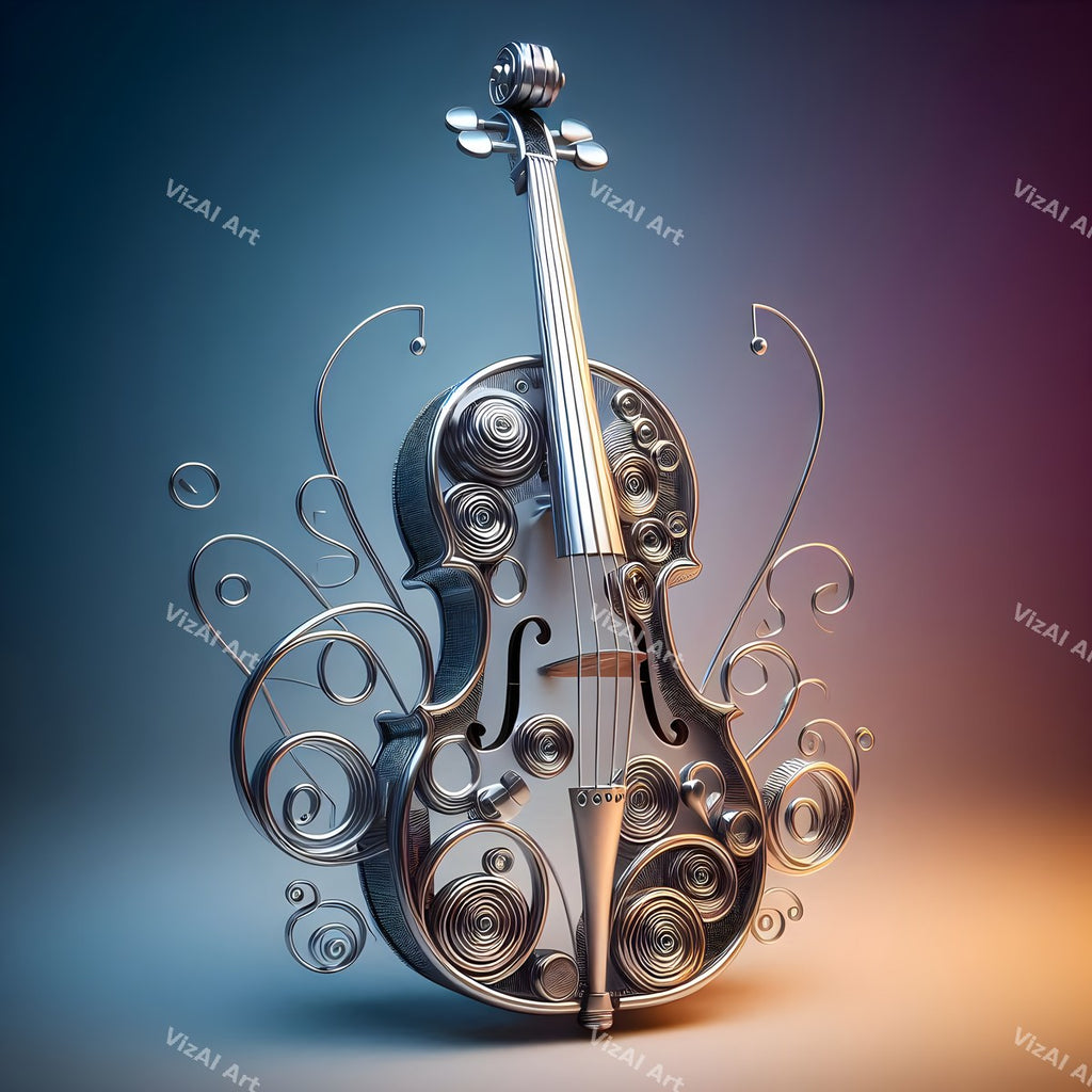 Crystal & Silver Violin Art — print 9
