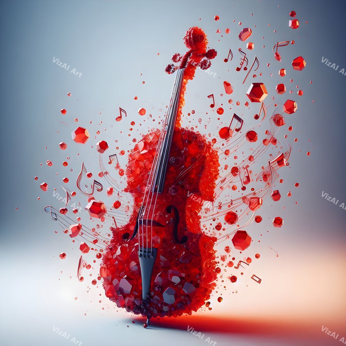 Crystal & Silver Violin Art — print 11