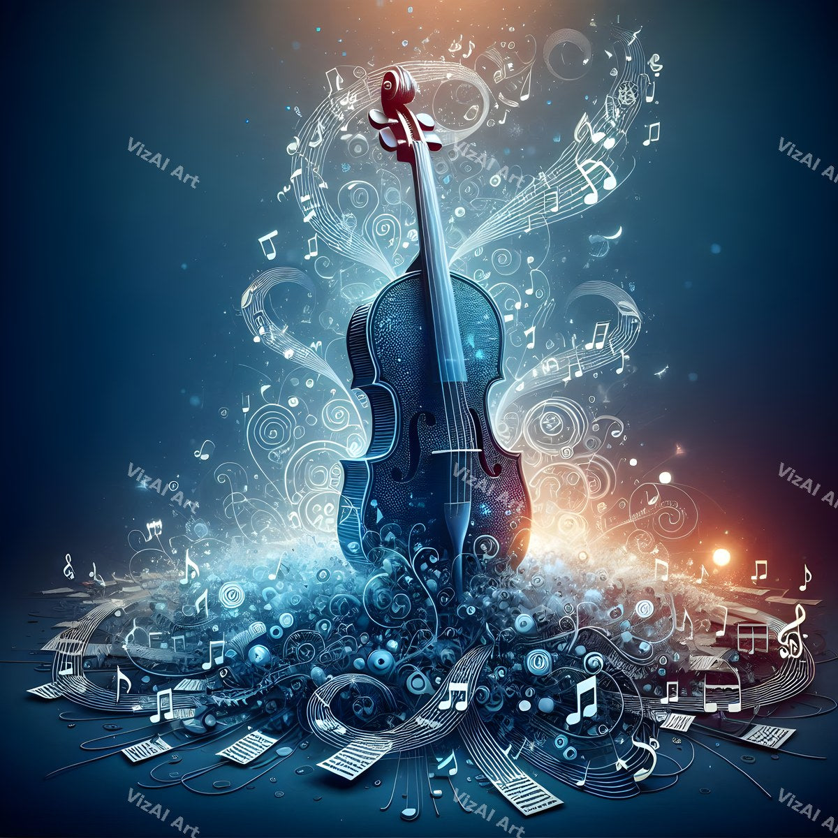 Crystal & Silver Violin Art — print 12