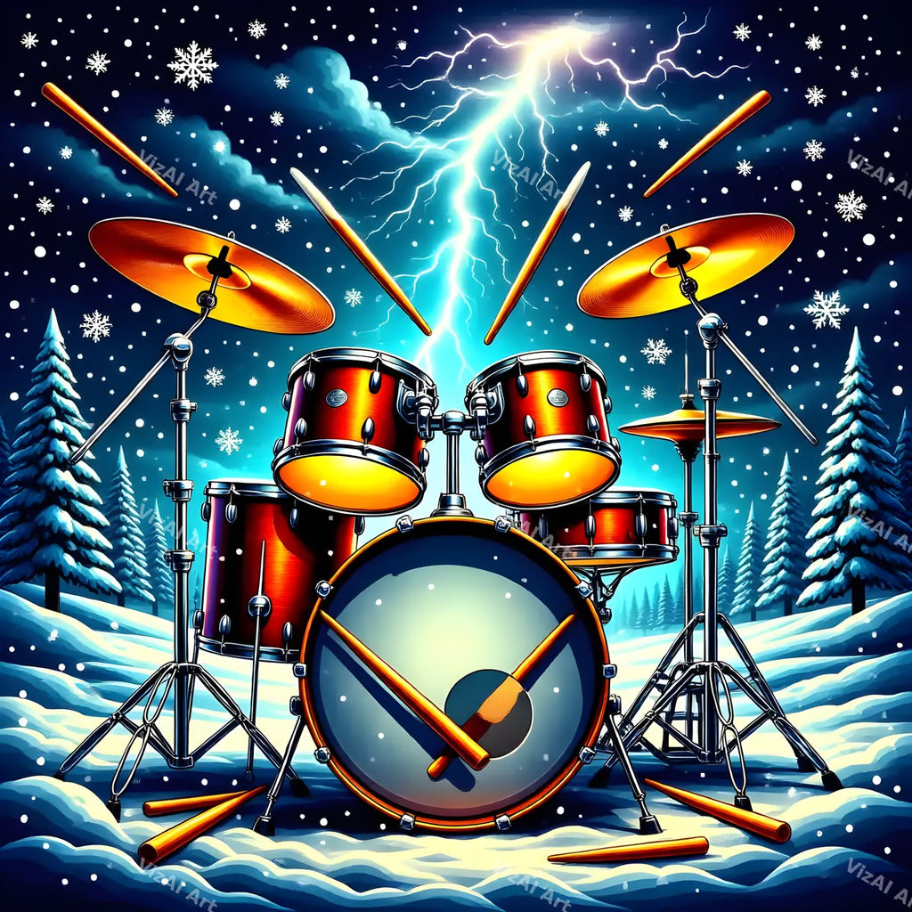 Winter Forest Instruments Music Art — print 4