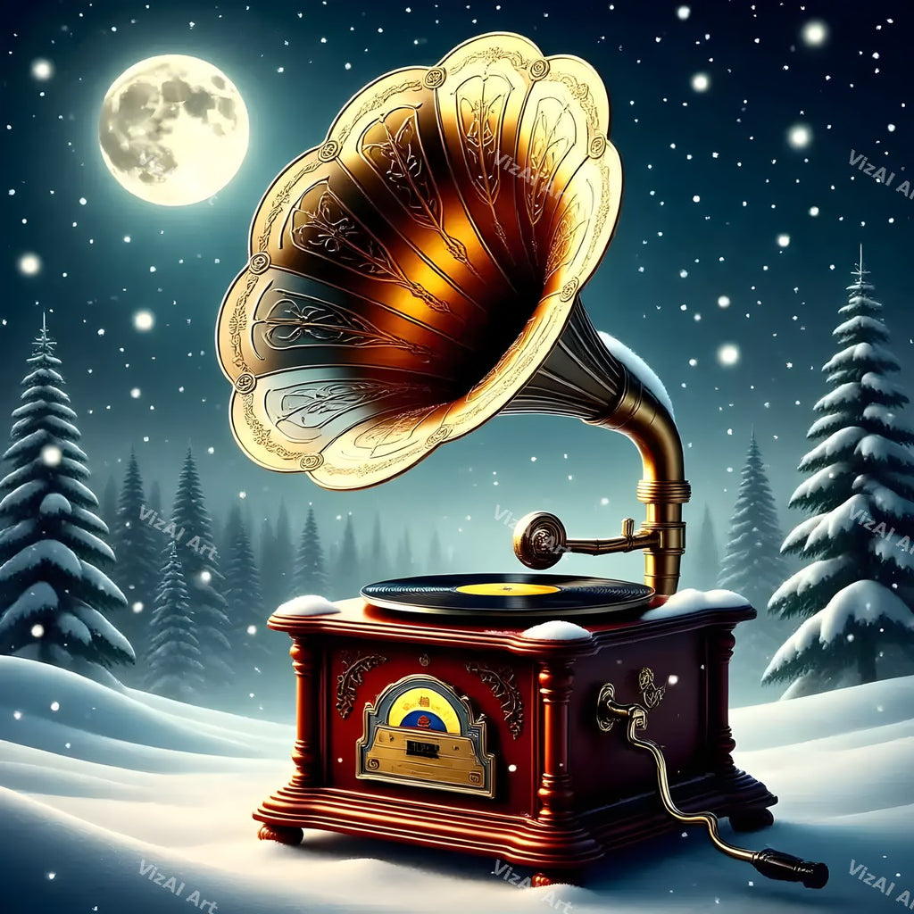 Winter Forest Instruments Music Art — print 5