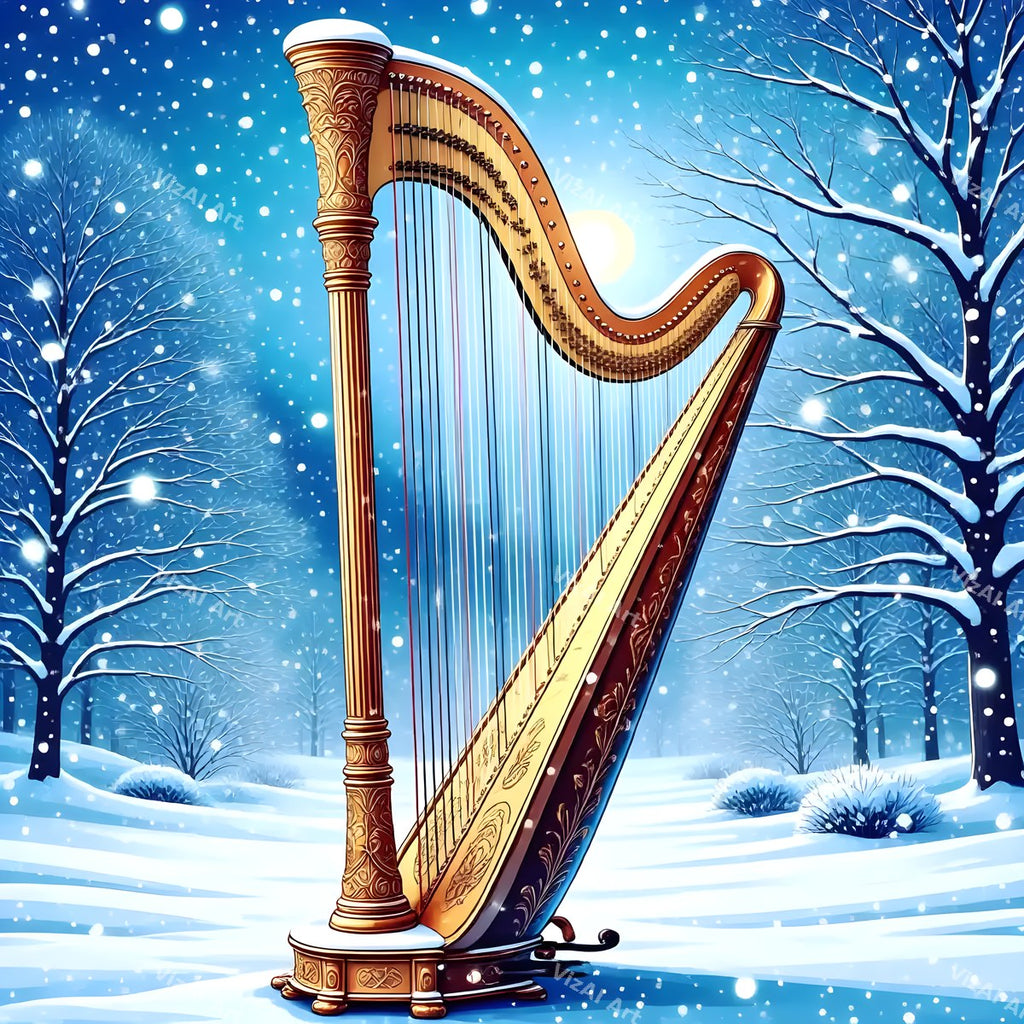 Winter Forest Instruments Music Art — print 6