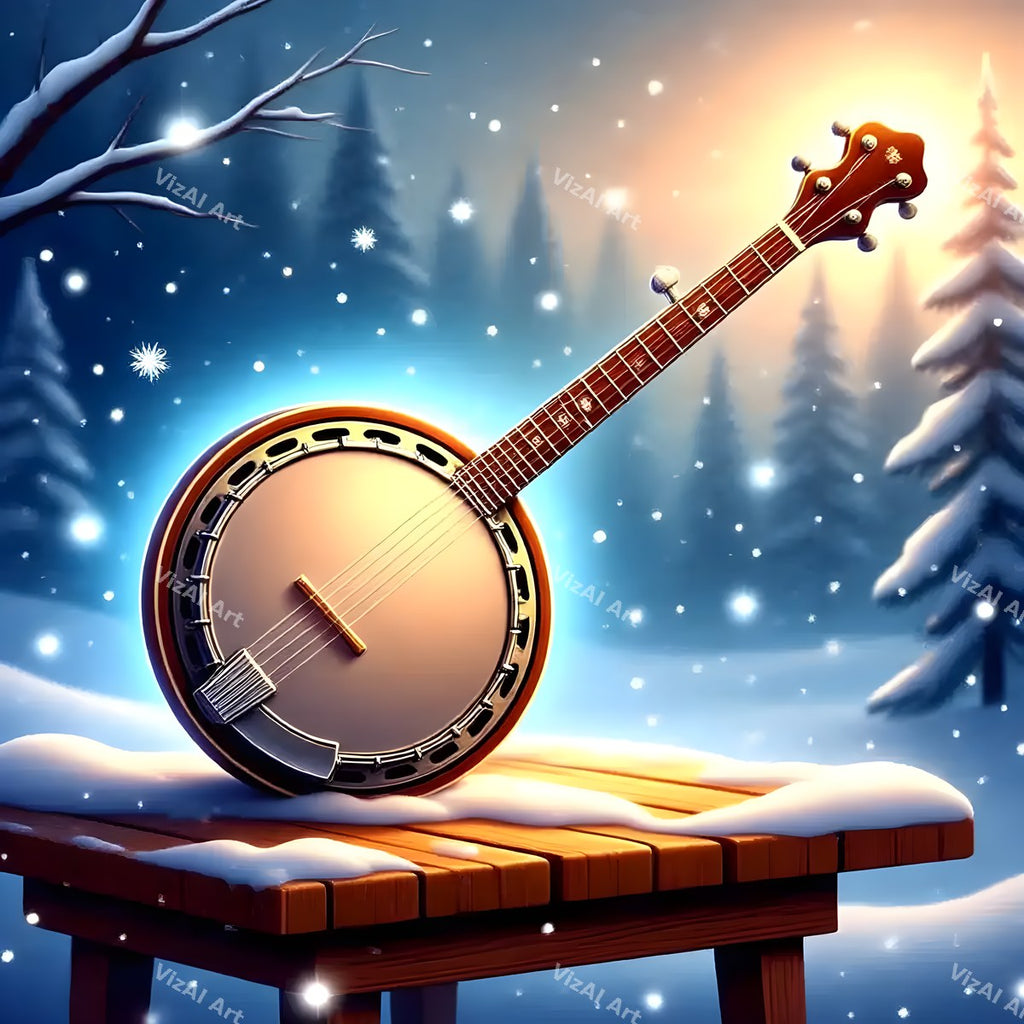 Winter Forest Instruments Music Art — print 10