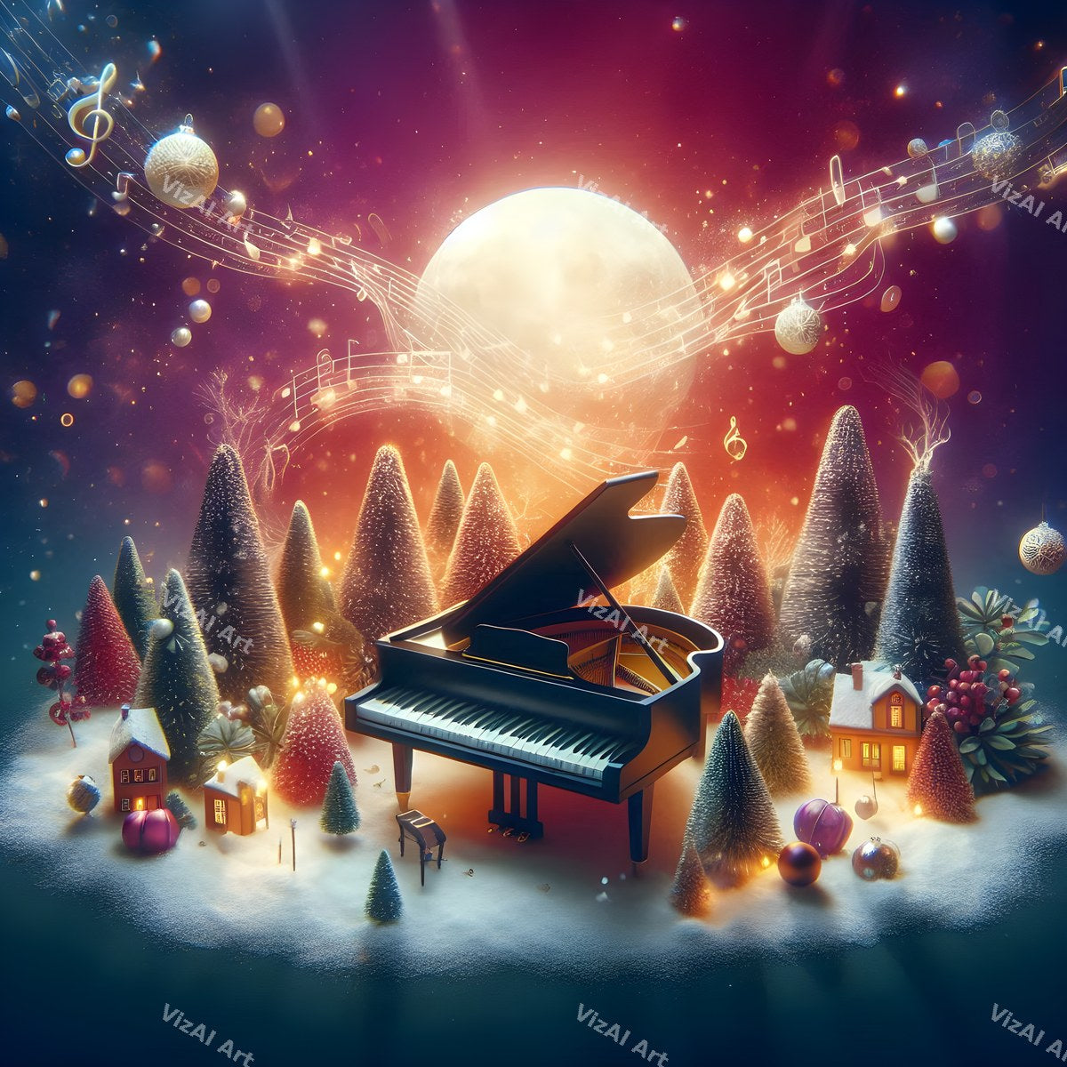 Christmas Instruments Music Art — print 2