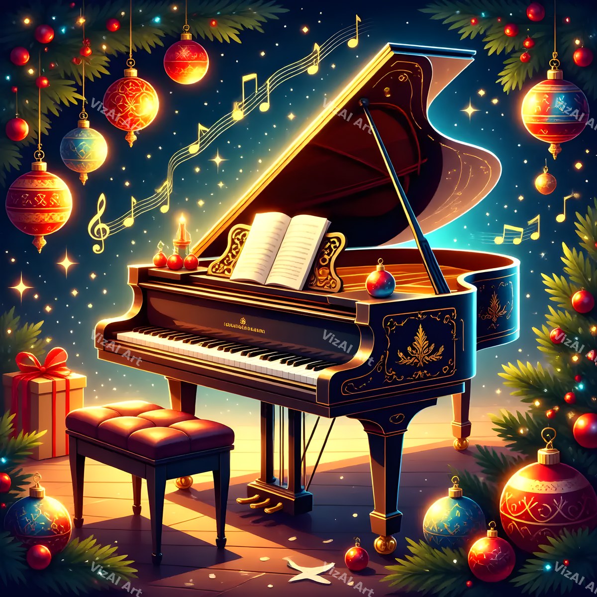 Christmas Instruments Music Art — print 3