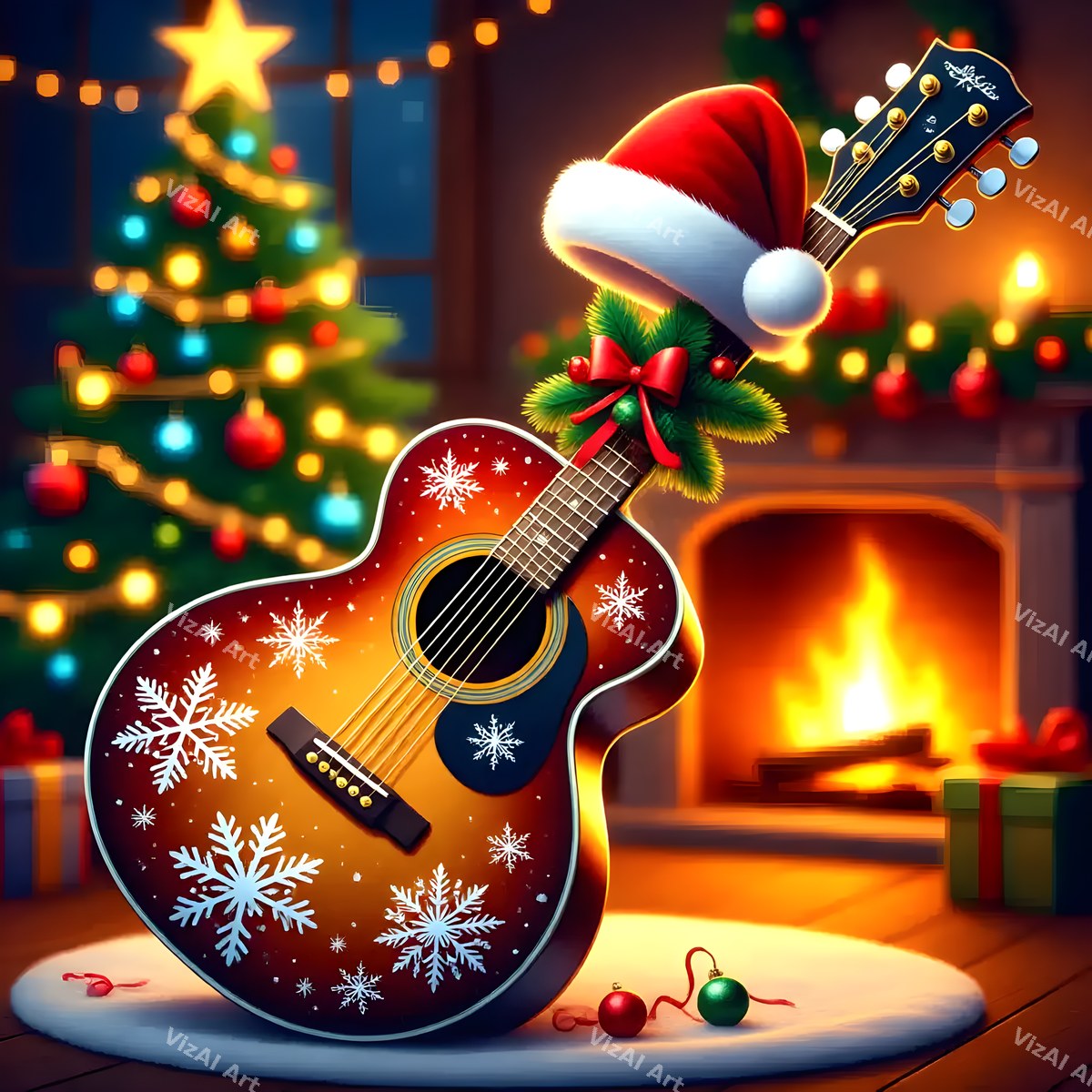 Christmas Instruments Music Art — print 6