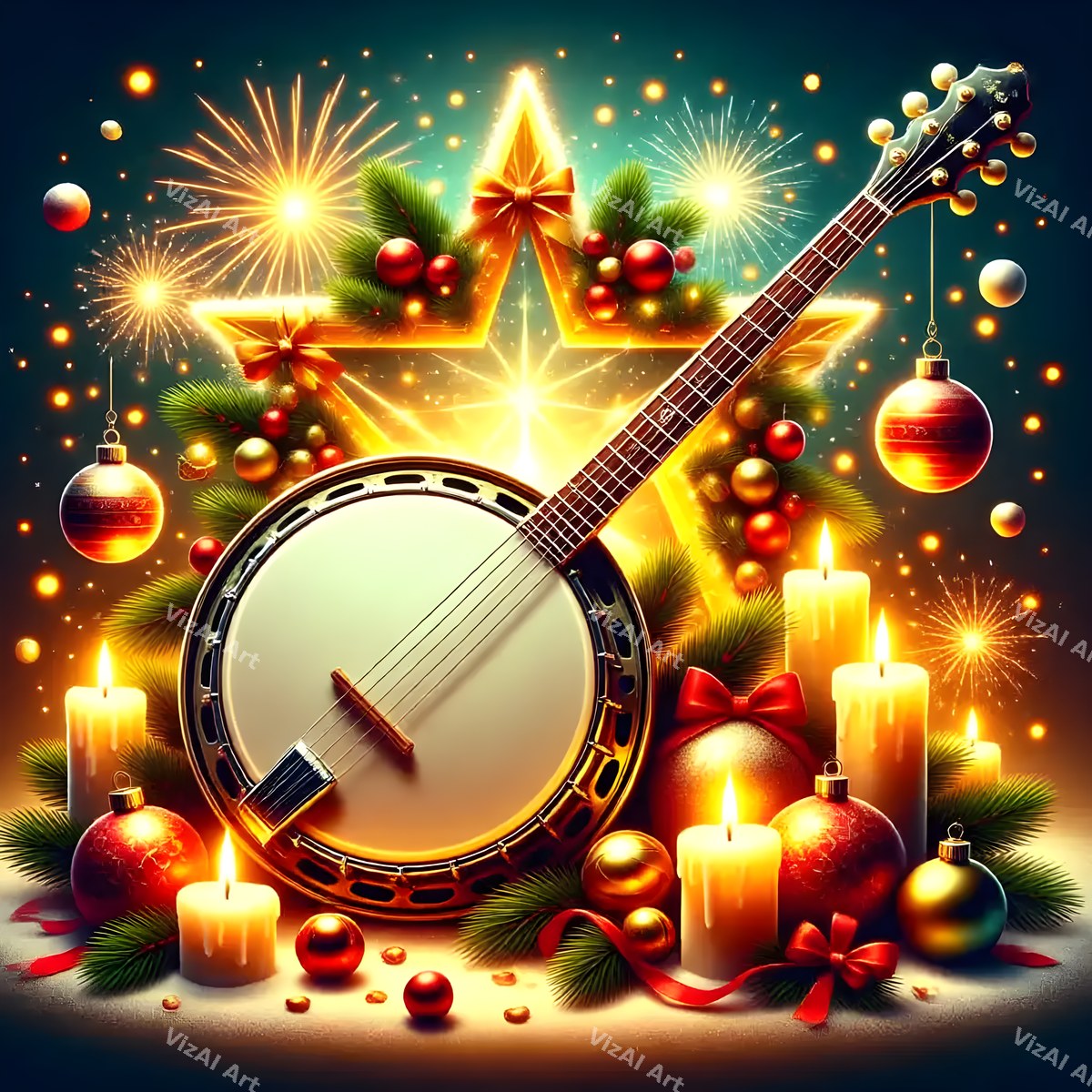 Christmas Instruments Music Art — print 7
