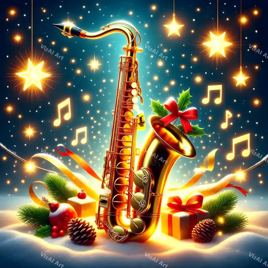 Christmas Instruments Music Art — print 11