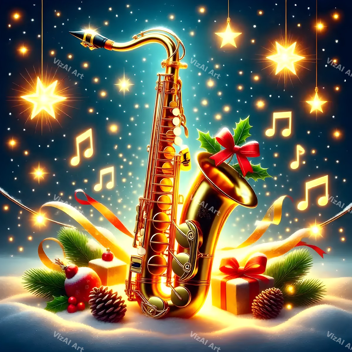 Christmas Instruments Music Art — print 11
