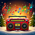 Christmas Retro Audio Music Art — print 1