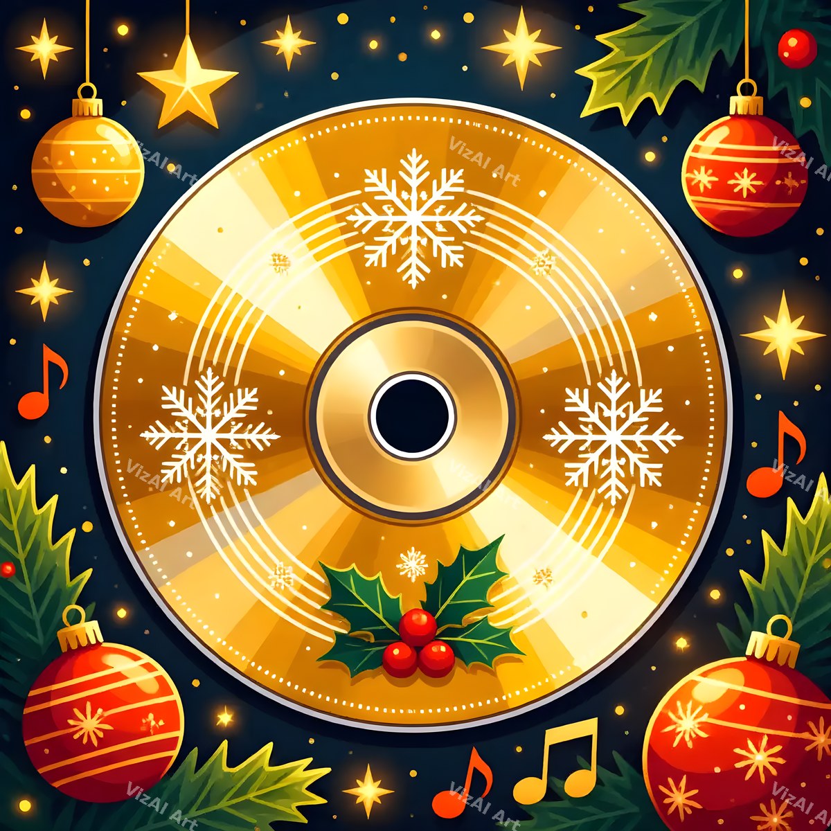 Christmas Retro Audio Music Art — print 4