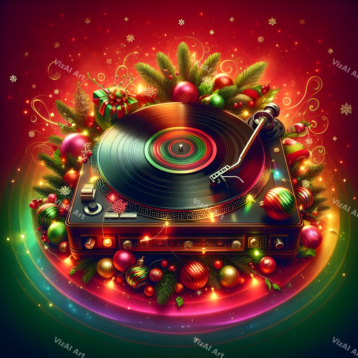Christmas Retro Audio Music Art — print 5