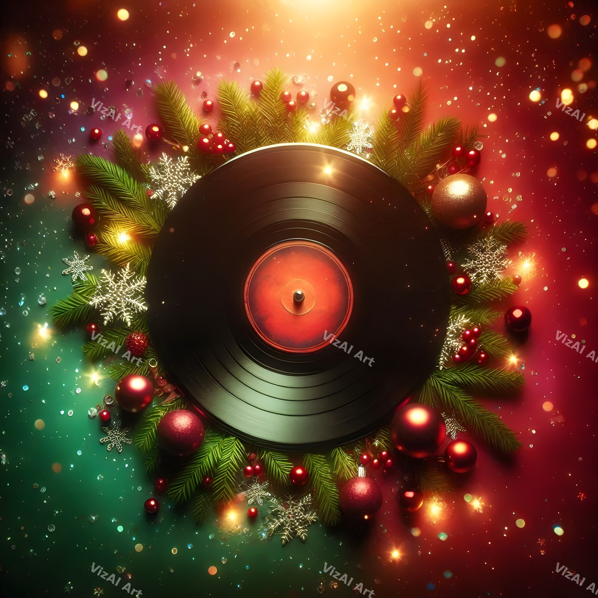 Christmas Retro Audio Music Art — print 6