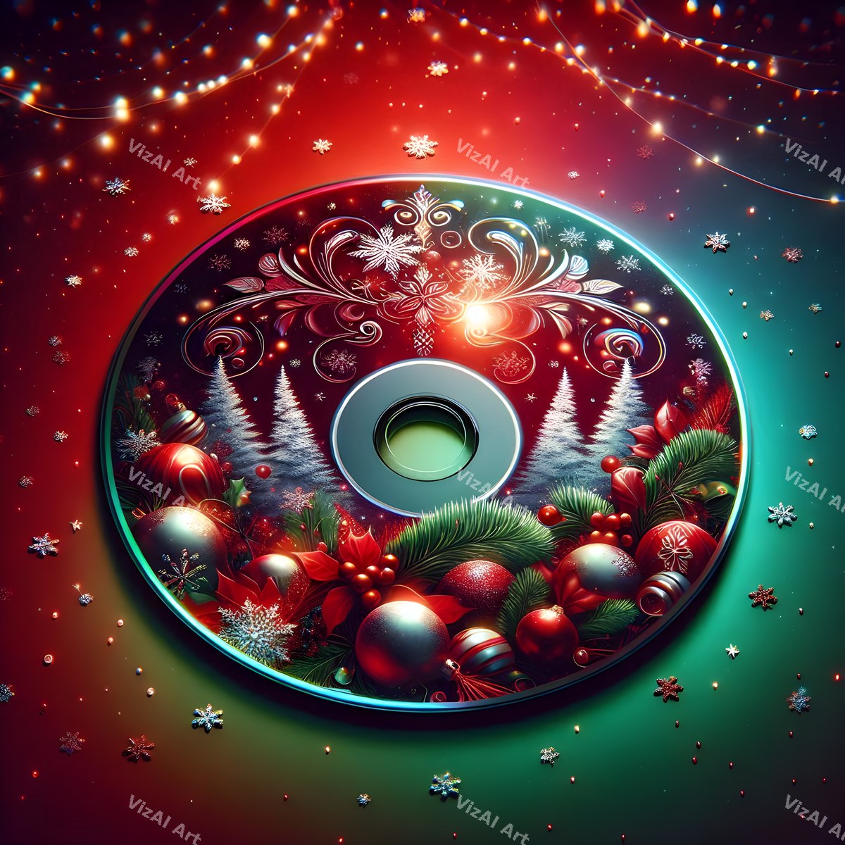 Christmas Retro Audio Music Art — print 8