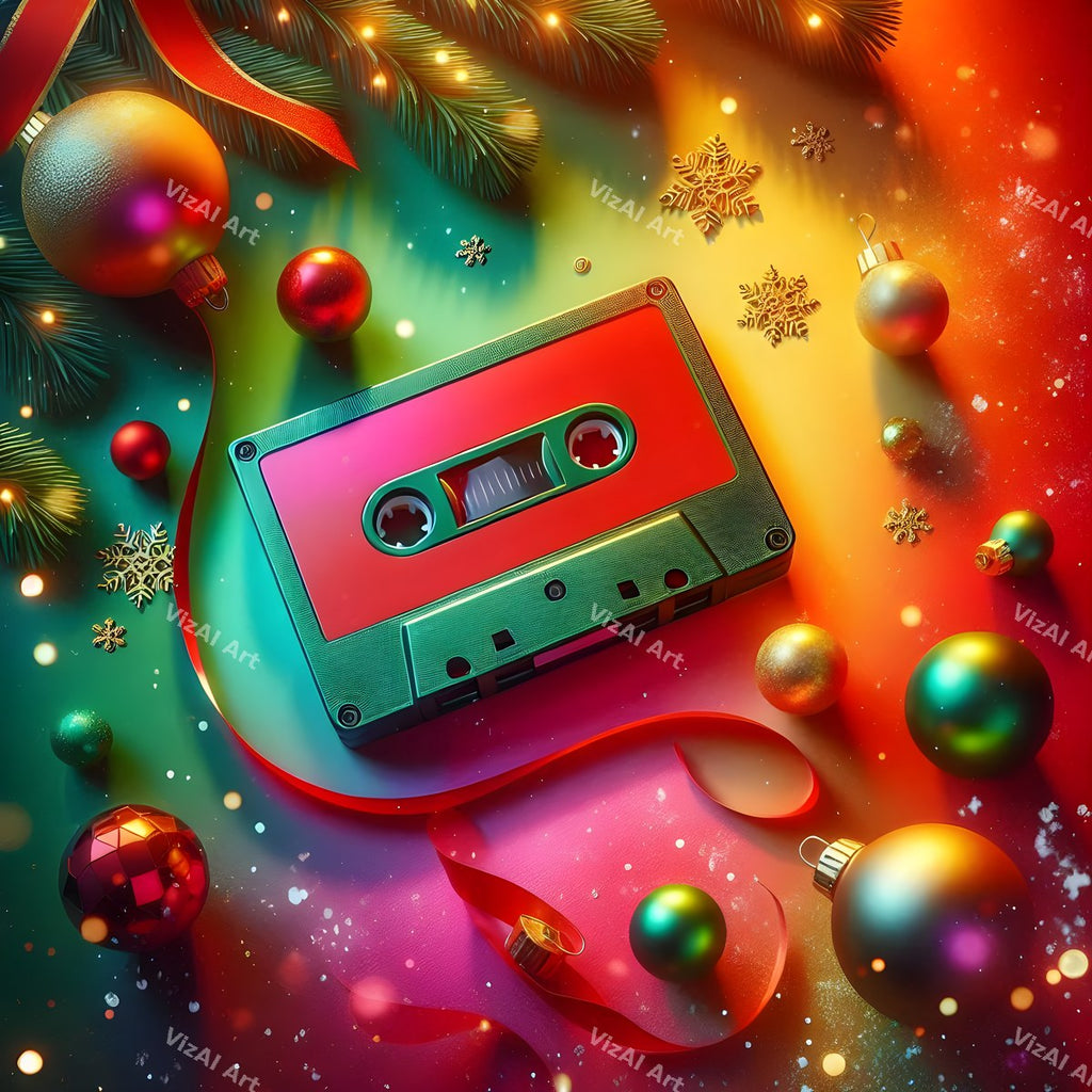 Christmas Retro Audio Music Art — print 10