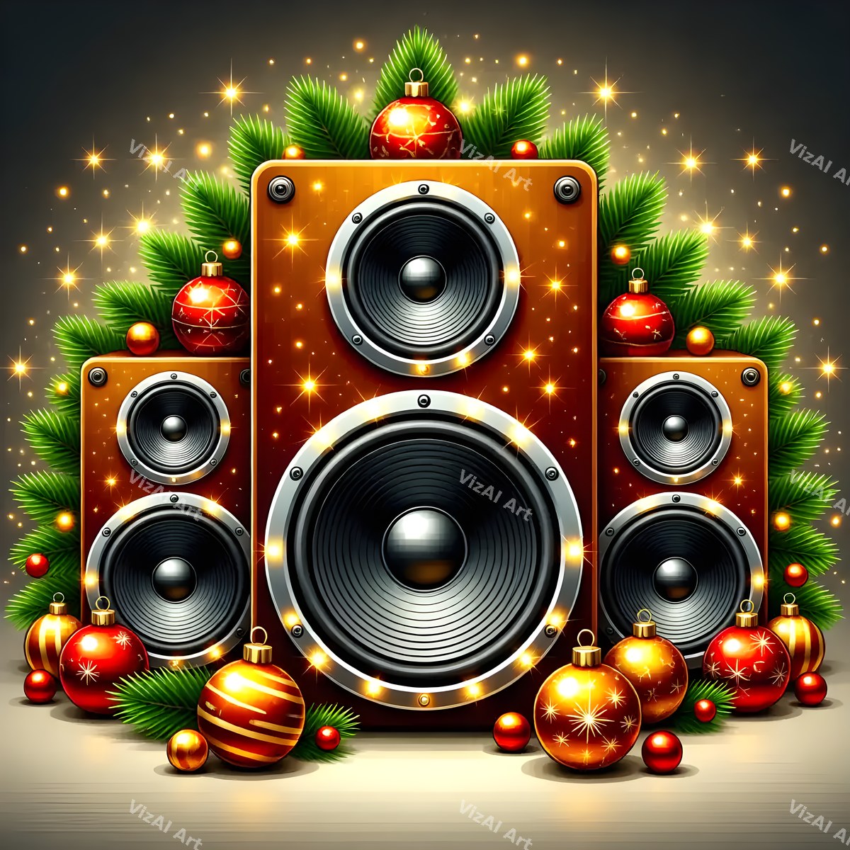 Christmas Retro Audio Music Art — print 11